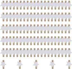 Sterren Wasknijpers 105 Stuks - Houten Klemmen - Decoratieve Clips - Handwerk Klemmen - Kerstmis Decoratie - Veilig Materiaal — thumbnail 1