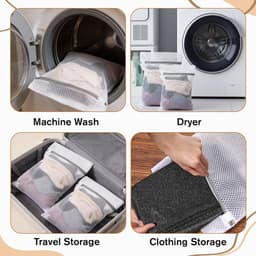 Waszakken, mesh waszakken met rits witte waszak delicate waszak lingerie tas voor wassen delicate kleding sokken beha lingerie — thumbnail 2