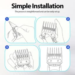 SnelShoppen - Combs Kammenset 10 Stuks - Volledige Grootte Beschermers 1/16 tot 1 Inch - Gekleurde Metalen Clips voor Tondeuses - Grijs — thumbnail 5