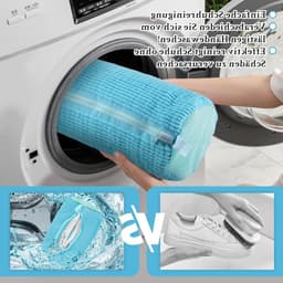Waszak voor schoenen, 2 stuks, geschikt voor wasmachine, beschermt schoenen en machine, ideaal voor sneakers en sportieve schoenen, 360 graden reiniging — thumbnail 5
