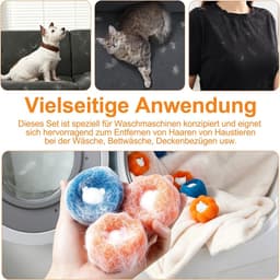 SnelShoppen - Dierenhaarverwijderaar 8 stuks - Herbruikbare Wasballen met Wasnet en Opbergtas - Effectieve Pluisballen voor Dierenharen en Pluisjes in — thumbnail 4