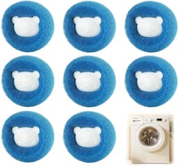 SnelShoppen - Set van 8 Wasmachine Haarvangers, Anti-Haar Wasballen, Herbruikbaar, Vermindert Inknopen, Effectief voor Dierenhaar, Geschikt voor Bedde — thumbnail 1