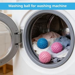 SnelShoppen - 6 Stuks Drogerballen, Wasballen voor Wasdroger - Natuurlijke Pluizigheid en Antistatische Effecten - Blauw, Wit, Paars - Ideaal voor Don — thumbnail 5