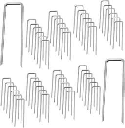 SnelShoppen - 50 Stuks U-vormige Grondankers, Roestvrijstalen Bodemankers voor Kunstgras, Netten en Doeken, 3 x 40 x 100 mm - Duurzaam en Herbruikbaar — thumbnail 1