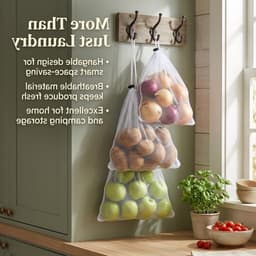 Wasnetten met trekkoord - 3 stuks fijne mazen waszakken voor kleding, ondergoed en reizen in huis of appartement — thumbnail 3