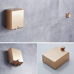 Waslijn - Drooglijn - Kleding Drogen - Verstelbare Lengte - 4.2m - Goud — thumbnail 2