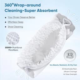 SnelShoppen - 2-Pack Waszak voor Schoenen met Mesh Zijvakken, Machinewasbaar, 360° Reiniging, Verborgen Zijrits, Wit, Ideaal voor Thuis en Reizen — thumbnail 5