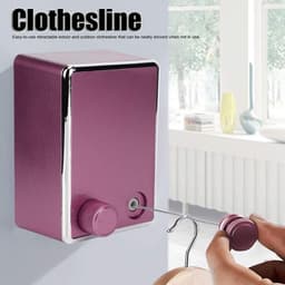 Dailygoods- Waslijn uittrekbaar tot 4,2 m - Roestvrij Staal - Geschikt voor Binnen/Buiten - Maximaal 20 kg - Verstelbaar - Eenvoudig op te bergen - Droogrek — thumbnail 2