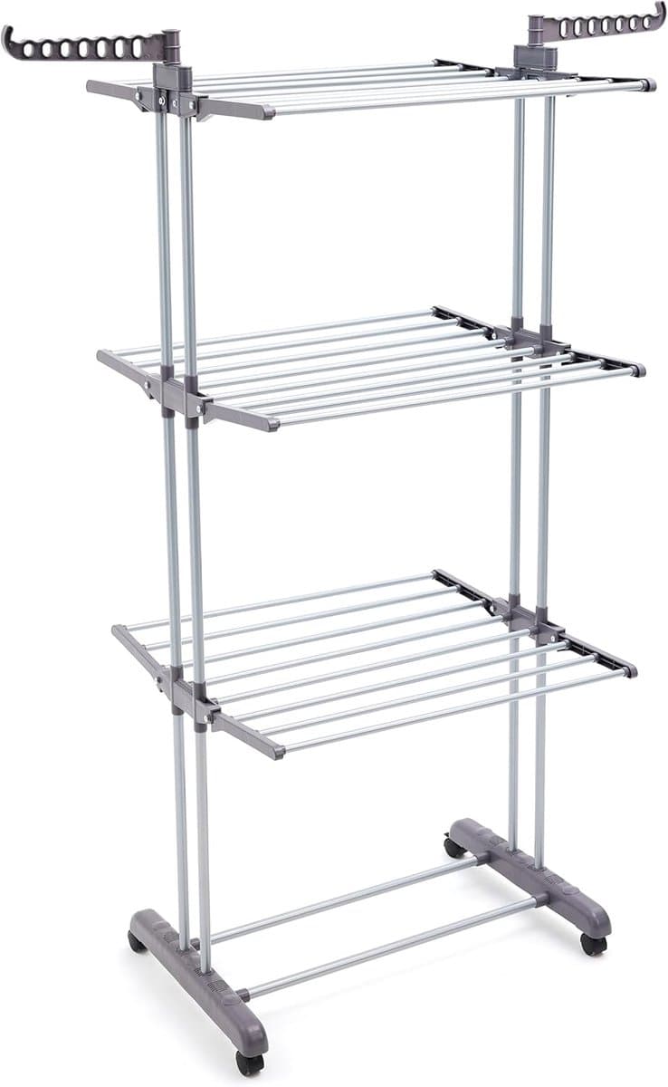 Droogrek toren – 4-laags kledingdroger met 6 inklapbare vleugels, verstelbare etages, ruimtebesparend, 173 cm — afbeelding 1