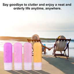 Siliconen Reisflessen, lekvrije siliconen reisflessen containers travel bottles, navulbaar en knijpbaar, voor lotion, douchegel en shampoo, reisaccessoire het vliegtuig, 90 ml — thumbnail 2