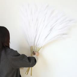 8 stuks kunstpampasgras, 113 cm, wollig kunstgras voor vaas, thuis, bruiloftsdecoratie (wit) — thumbnail 1