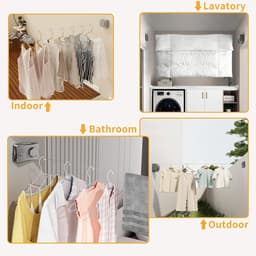 Retractable waslijn - wandmontage - space saving - ideaal voor balkon en badkamer - ShopVlot — thumbnail 2