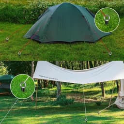 Grondankers 47 cm, metalen stormankers voor trampoline, schommel en honden, 2 stuks met opbergtas, zwart — thumbnail 3
