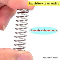 SnelShoppen - 10 Stuks Compressie Veer, Mini RVS Veer, Metaal Veer voor Vervanging en Reparatie, 1.2 x 8 x 25mm, Roestvrij Staal, Duurzaam, Sterk — thumbnail 3