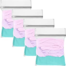 4 Stuks Kleine Wasnetten met Rits, Duurzame Herbruikbare Waszakken voor Fijne Was, Ideaal voor Kleding zoals Hemden, Ondergoed en Sokken - 30 x 40 cm | Voorkomt Vervorming en Vouwen, Geschikt voor Truien en Kousen — thumbnail 1