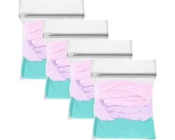 4 Stuks Kleine Wasnetten met Rits, Duurzame Herbruikbare Waszakken voor Fijne Was, Ideaal voor Kleding zoals Hemden, Ondergoed en Sokken - 30 x 40 cm | Voorkomt Vervorming en Vouwen, Geschikt voor Truien en Kousen