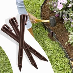 Plastic grondankers 25cm bruin - robuust - geschikt voor zachte grond - ideaal voor gazon en tuin - SnelShoppen — thumbnail 3
