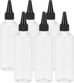 Plastic Applicator Fles, 6 stuks 3.4 oz (100 ml) Lekvrije Hervulbare Lege Dispenser Container Knijp Fles met Twist Top Cap voor Haar Inkt Vloeibare Sauzen, Helder — thumbnail 1