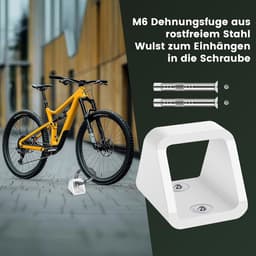 Fietsmuuranker - Grondanker - Diefstalpreventie - Verstevigd Ontwerp - 5 mm dik - Wit — thumbnail 5