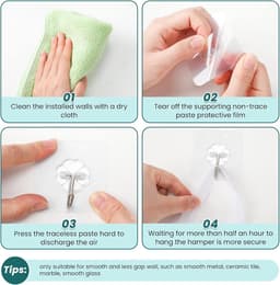 3 stuks - Opvouwbare wasmand voor aan de muur - Hangende wasmand - Wasmand van gaas - Ademend - Met handgrepen - Wit - Voor kleding en speelgoed - Geschikt voor badkamers, camping en hotels — thumbnail 4