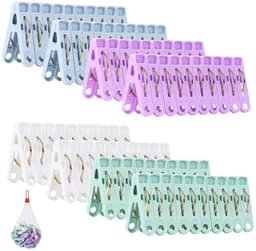 Ibenzoa® Veelzijdige set van 98 kleurrijke wasknijpers met opbergtas voor diverse toepassingen — thumbnail 1