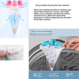 Floating Hair Filtering Mesh - 4 stuks filterzakken -wasmachine, haarverwijderaar - herbruikbare - dierenhaarverwijderaar - wasmachine voor hondenhaar, kattenharen — thumbnail 2