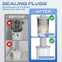 Afvoerplug wasmachine - Afvoerplug afdekking vloer - Siliconen afdichting gootsteenafvoer - Afvoerplug wastafel - 1,38" - 1,57" [(35-40mm)] — thumbnail 3