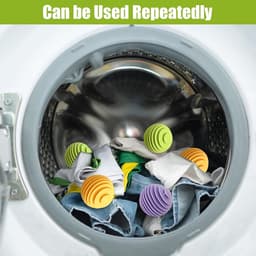 Herbruikbare Droogballen - 12 Stuks voor Efficiënt Drogen - Anti-Klitten Wasballen voor Wasmachines en Drogers met Pulsator - Set van 12 Eco-vriendelijke Drogerballen — thumbnail 2