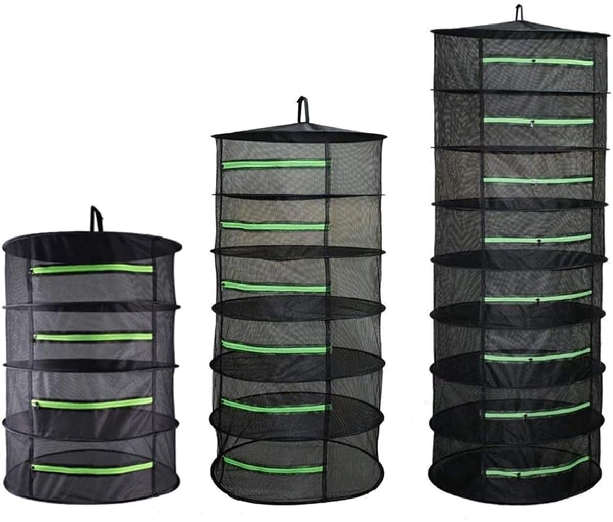 Opvouwbaar Droogrek met Rits - 6 lagen - Zwart - Φ60cm — afbeelding 1