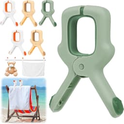 6-delige Set Kleurrijke Strandhanddoek Clips - Grote Plastic Kledingklemmen voor Strandstoelen en Zwembadstoelen. Strandaccessoire voor Windproof Bevestiging - Set van 6 stuks. — thumbnail 1