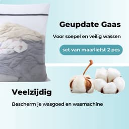RENALUX Waszak Groot - Wasnet Groot - Set van 2 Stuks - 90cm x 110cm - Waszak Wasmachine - Wit — thumbnail 5
