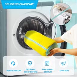 Waszak - Voor Schoenen - Kleur: Geel - Schoen Wasmachinezak – Herbruikbaar - Voor Sneakers & Alle Schoentypes – Waszak — thumbnail 5