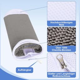 Allecto Plus - Pack van 2 Schoenenwaszakken 40 x 20 cm Herbruikbare Tas voor Schoenen met Rits Grote Waszak voor Wasmachine en Droger — thumbnail 3
