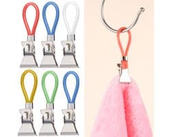 Handdoekclips set - kleurrijk en praktisch - 20 stuks - roestvrij staal en plastic