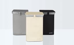 spirella Wasmand 50L - Polyester Wasmand met Deksel - Praktische Wassorteerder - Opvouwbaar Design - 34x34x52cm - Grijs — thumbnail 5
