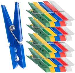 KADAX Wasknijpers, 20 x knijpers van robuuste kunststof, kleurrijke sokkenklemmen, windbestendige klemmen voor binnen en buiten (veelkleurig/rechthoekig) — thumbnail 1