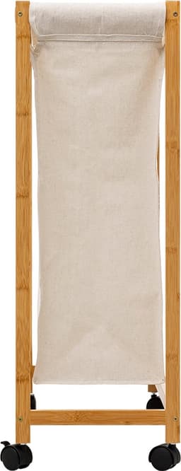 5Five Bamboe Wasmand op wieltjes 52L - 55x28x80cm - Beige — thumbnail 5