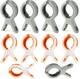 Handdoekklemmen voor strandligstoelen, 10 stuks, grote klemmen, jumbo-formaat, sterke handdoekclips, winddicht, strandhanddoekclips voor dagelijkse was, badhanddoek, tapijt, beddengoed en dikke — thumbnail 1
