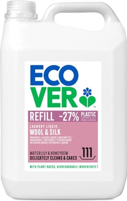 Ecover - Vloeibaar Wasmiddel Wol- & Fijnwasmiddel - Grootverpakking 5 L - 111 wasbeurten - Beschermt wol en fijne stoffen - Plantaardig & Biologisch afbreekbaar — thumbnail 1