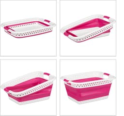 opvouwbare wasmand - plastic - kunststof - mand voor wasgoed - inklapbaar - 37 L — thumbnail 4