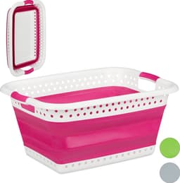 opvouwbare wasmand - plastic - kunststof - mand voor wasgoed - inklapbaar - 37 L — thumbnail 3