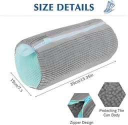 Schoenwaszak – waszak – met 360° reinigingsfleece en ritssluiting – Geluidsreducerend – Wasmachinebestendig – Voor Sneakers – Universele Maat – 2 Stuk – Grijs — thumbnail 5