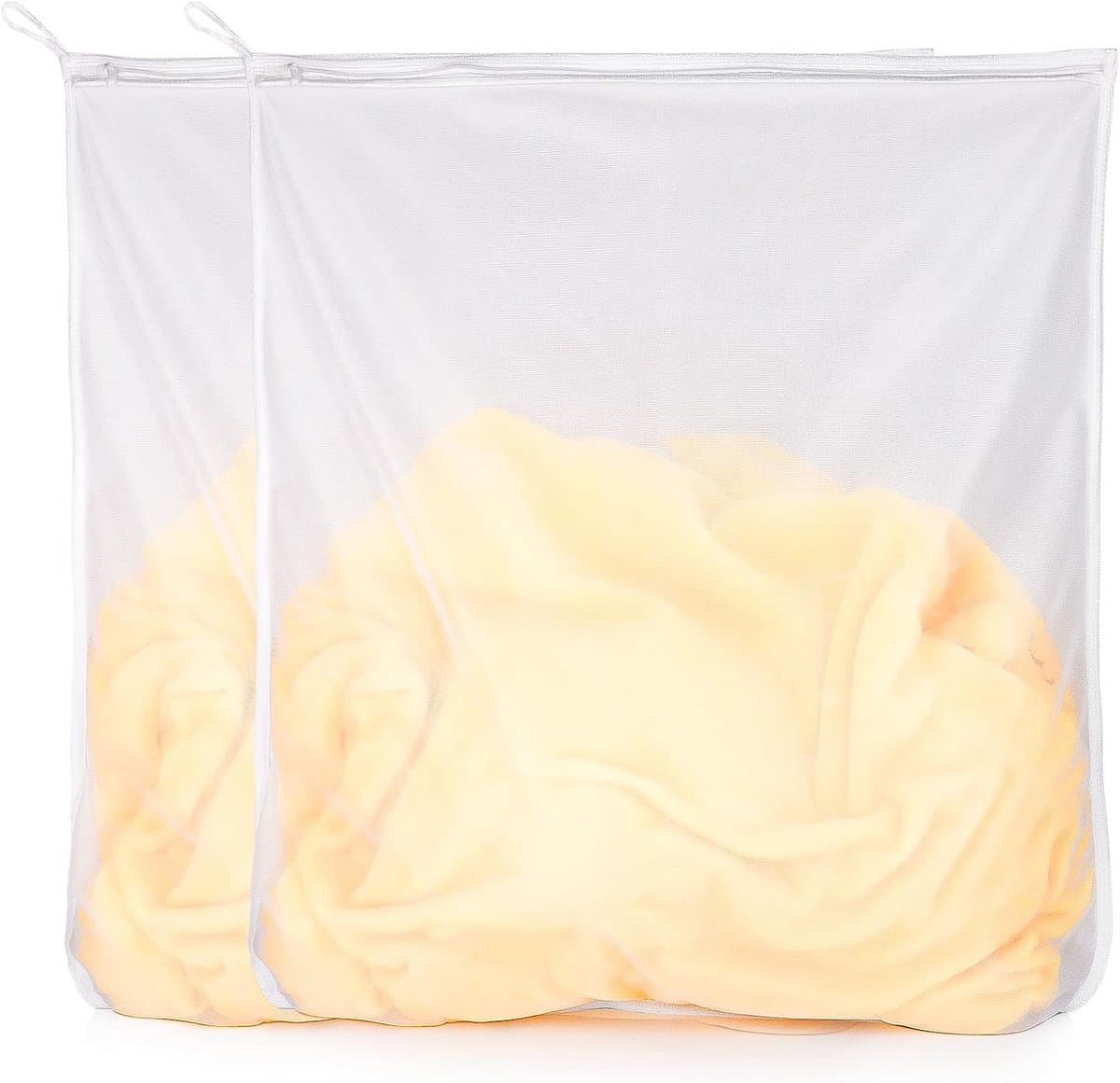 Wasnet voor wasmachine, 2 stuks wasnetten groot 60 x 70 cm, duurzame waszak, waszak, wasmachine met ritssluiting, waszak voor reizen, beha, schoenen, sokken, ondergoed, babykleding — afbeelding 1