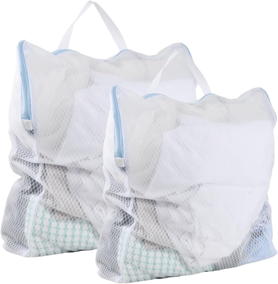 Mesh waszakken - 4 waszakken - wasnet voor wasmachine - wasmachine waszak - honingraat mesh waszak - waszakken voor reizen - delicate was - ondergoed - gordijnen - beddengoed — afbeelding 1