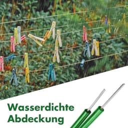 Waslijn 20 m met stalen kern - Roestvrij, waterdicht, voor huishouden, tuin en camping — thumbnail 5