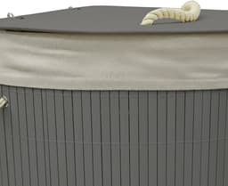 Wasmand opvouwbaar - 80 liter - met waszak - hoekmodel - grijs — thumbnail 3