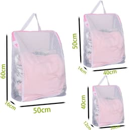 Unyqoos® Set van drie kleurrijke waszakken met handgrepen voor delicate kledingstukken — thumbnail 3
