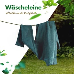 Waslijn 20 m met stalen kern - Roestvrij, waterdicht, voor huishouden, tuin en camping — thumbnail 3