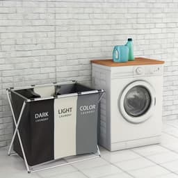 Wasmand 3 Vakken -Wasmanden -155L Waszak-Was Sorteerder-Opvouwbare Wasbak. — thumbnail 2