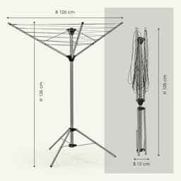 Thuys – Droogmolen Met Voet – Wasrek Staand – Droogrek Inklapbaar – Aluminium — thumbnail 3